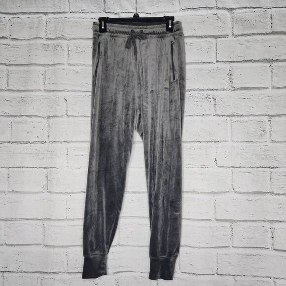 Offline by Aerie Mid-Rise Drawstring Velvet Casual Pants Gray Large - Picture 1 of 11